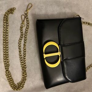 Elegant Black and Gold Women's Bag